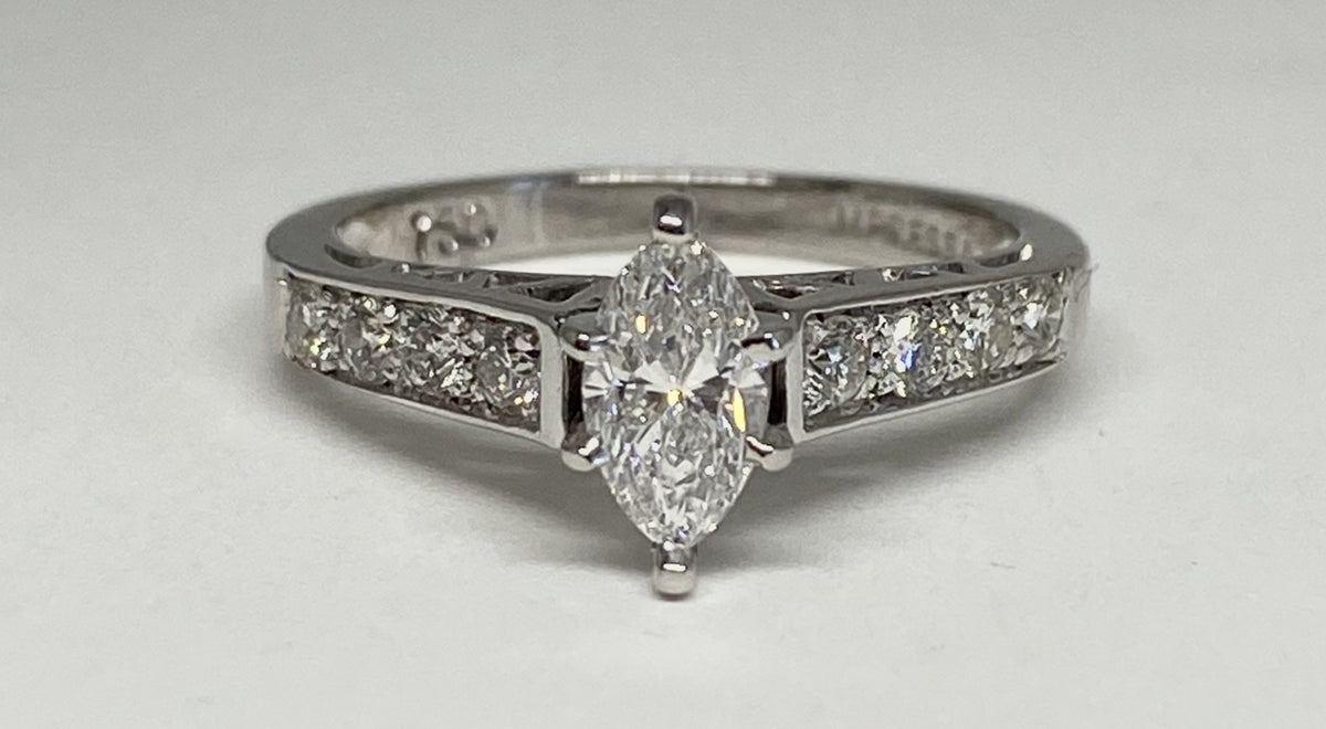 1.05 cttw Marquise Diamond Engagement Ring in 18k – G&H Jewelers ...